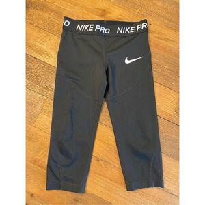 Nike Pro XS girls black active wear athletic pants leggings
